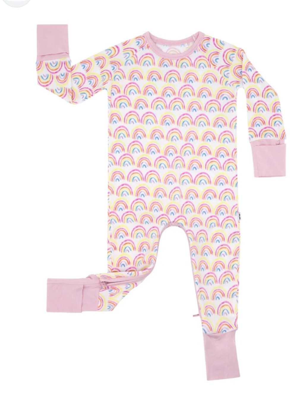 Little Sleepies Pastel Rainbows Crescent Zippy